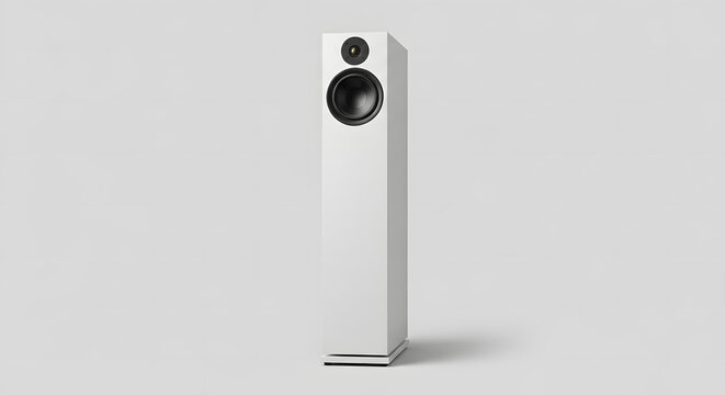 Minimalist Matte White Tower Speaker Modern Audio
