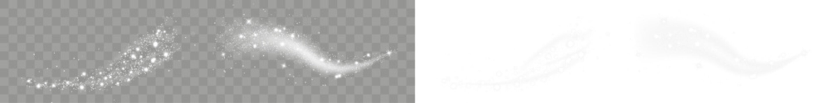 Collection of comet path shimmering special, for party flyer.