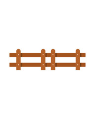Obraz premium Rustic Wooden Fence Illustration on White Background