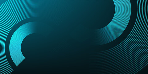 Abstract futuristic background. Glowing blue circle lines. Swirl circular lines design element. Round movement. Modern shiny blue geometric pattern. Technology concept. Vector illustration © Bardi Stock