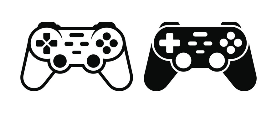 Game Controller Icon, Video Gaming Console Minimal Illustration