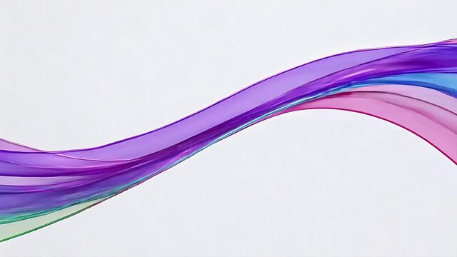 Colorful flowing fabric on white background