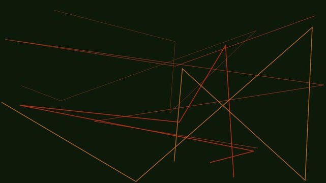Abstract geometric wireframe animation with glowing red lines background, bright color