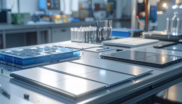 Solid-State Battery Assembly Workbench with Ceramic Electrolyte Sheets and Electrode Foils