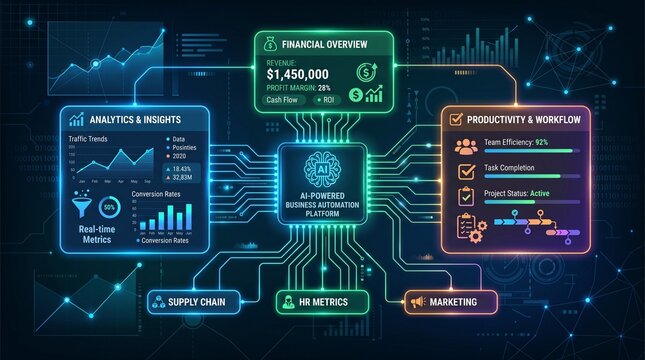 AI-Powered Business Automation Platform with Financial and Productivity Metrics
