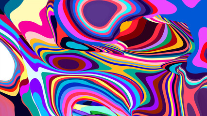 Obraz premium Colorful abstract psychedelic pattern with vibrant swirling shapes