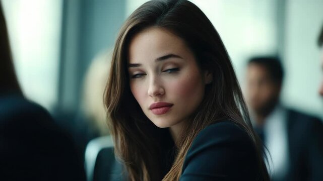 Young professional looking thoughtfully away from the viewer, suggesting a moment of contemplation or decision-making.