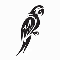Obraz premium Macaw Bird Icon Simple Logo Vector Illustration On White Background