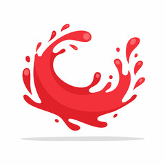 Fototapeta premium Red liquid splash wave