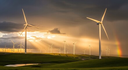 Naklejka premium Wind Turbines Renewable Energy.