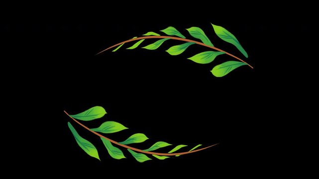 Elegant Wedding Flower Wreath Animated Title Frame Alpha Channel
