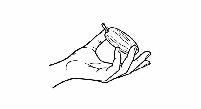 Hand holding a ribbed, oblong object