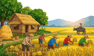 Fototapeta premium Big Harvest in the Countryside