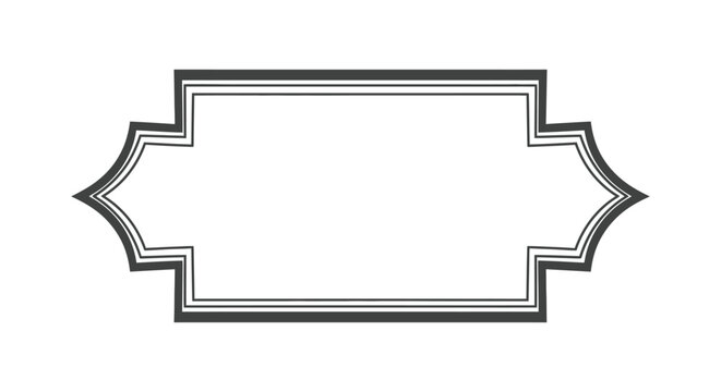 Decorative label with two pointed ends.