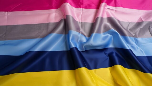 Genderflux Pride Flag with Elegant Silk Fabric Texture
