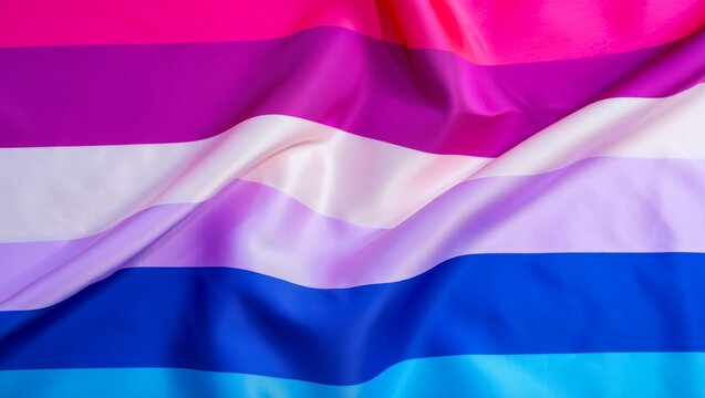 Bigender Pride Flag with Waving Silk Texture, LGBTQ+ Identity Symbol