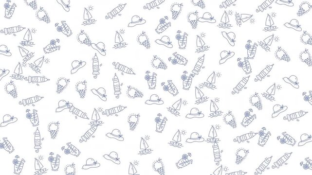 Background of summer objects suitable for banners, posters, and social media posts with a refreshing and vibrant theme.