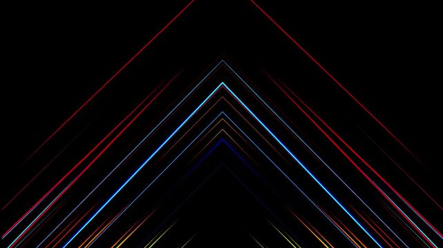  Abstract geometric stripe wavy blue red background, chrome material
