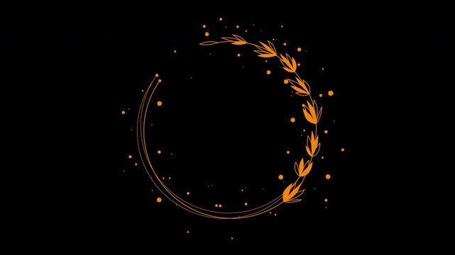 Elegant Wedding Flower Wreath Animated Title Frame Alpha Channel