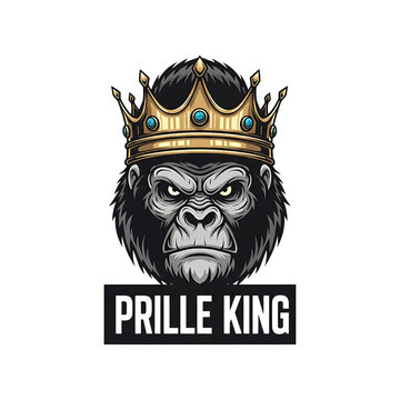 prille king gorilla logo with crown