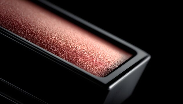 Close-up of a stylish makeup product in a sleek black casing. The rich color and smooth texture highlight the beauty and elegance of cosmetic items, perfect for makeup enthusiasts.