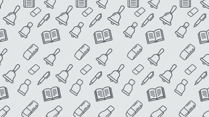 Seamless gray education and creativity icon pattern background. © pixel*