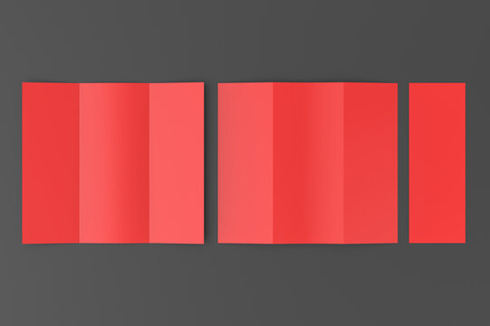 Corporate business square brochure flyer, poster template design or modern square fold brochure template. 3d illustration