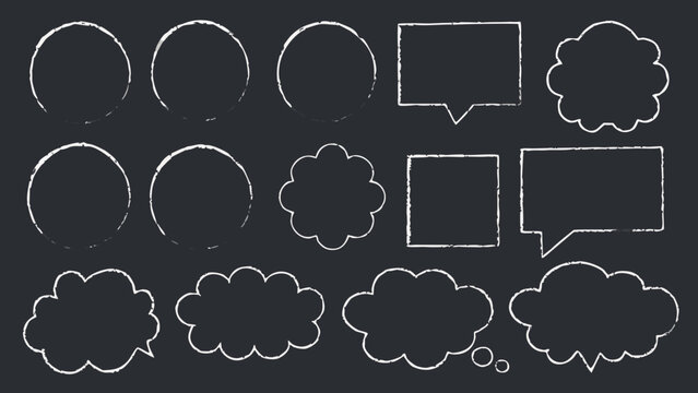 chalkboard speech and thought bubbles hand drawn style