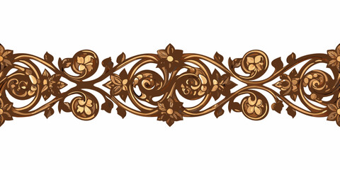 floral ornament intricate baroque style frieze on white background © prince
