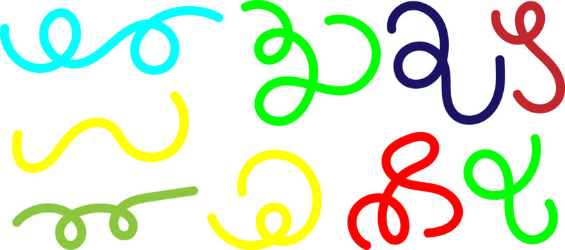 Colorful scribbles and swirls an abstract composition of intertwined lines and shapes