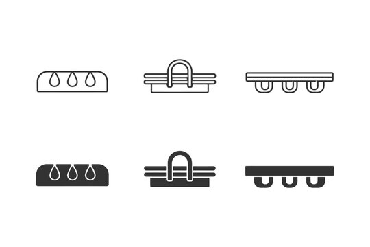 Minimalist clothing care symbols for laundry instructions set.