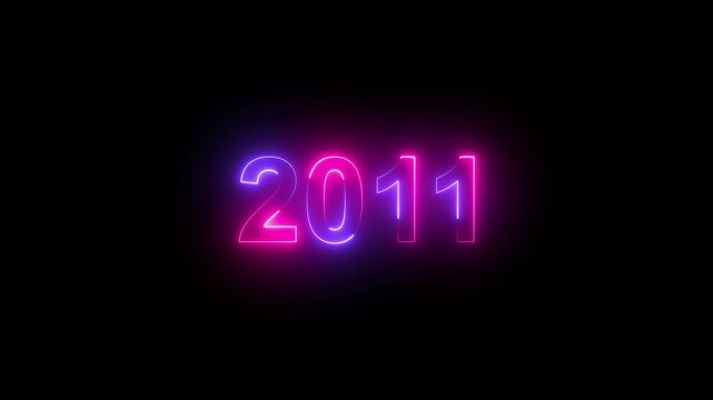 Neon glowing 2011 year number digital background for titles countdown celebrations events promotions