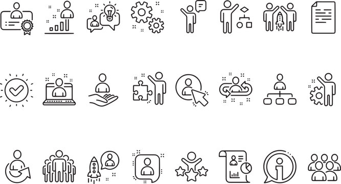 Employee Icon Set eps, vector file Black & White