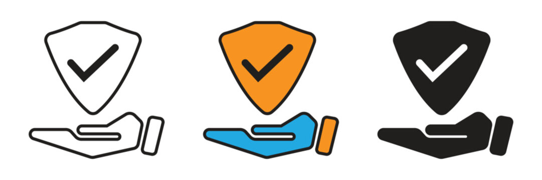 Hand Holding Verified Shield Icon. Hand holding a shield icon with a checkmark symbol, representing verified security, consumer protection, guaranteed safety, and reliable quality control services.