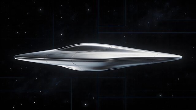 Futuristic spacecraft in space