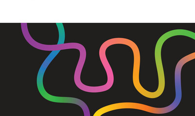 Fototapeta premium Abstract Color Lines Pattern. vibrant rainbow gradient on black background.