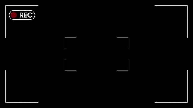 Digital Camera Recording Interface Animation, Live Video Capture Screen HUD with On-Screen Recording Indicators and Modern UI Elements