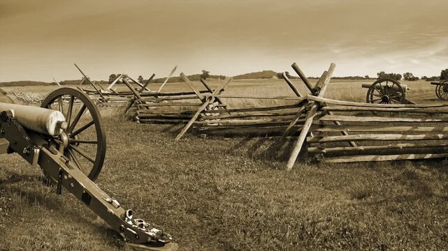 Simulated Victorian   photograph of Gettysburg Battlefield, 	Pennsylvania , USA