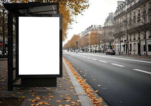 Paris Street Billboard Mockup Urban Advertising Display Scene