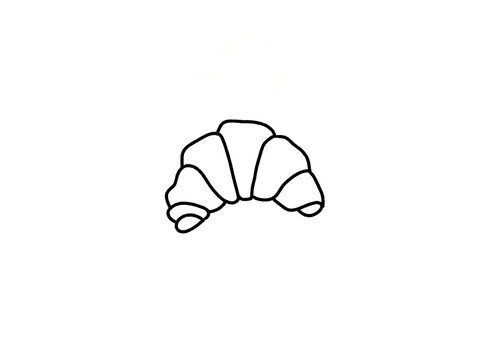 croissant pastry line black icon
