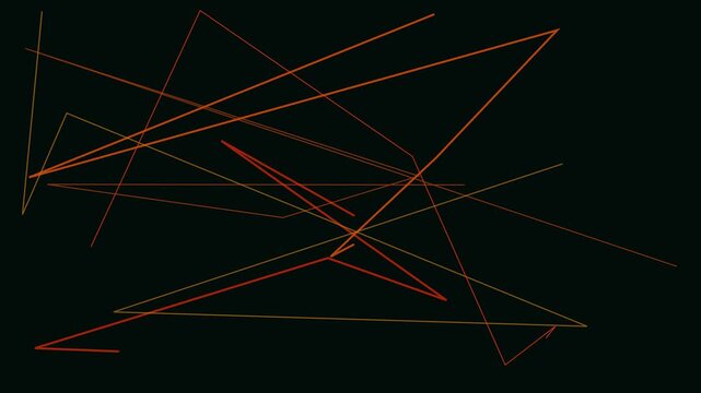 Dynamic 3d wireframe animation with glowing lines and grid