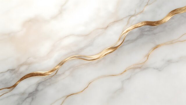 Marble texture with golden wavy lines