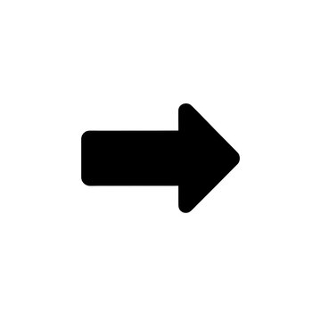 Black Right Arrow Icon isolated on transparent background
