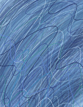 Deep blue abstract texture with fluid paint strokes and soft gradients. Water inspired digital painting with organic movement, ideal for modern design, branding and creative projects.