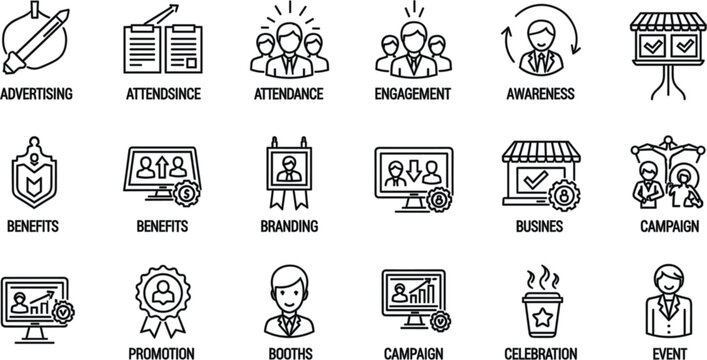 Flat marketing analytics vector icon set with vibrant conversion funnel and web traffic tracking symbols.