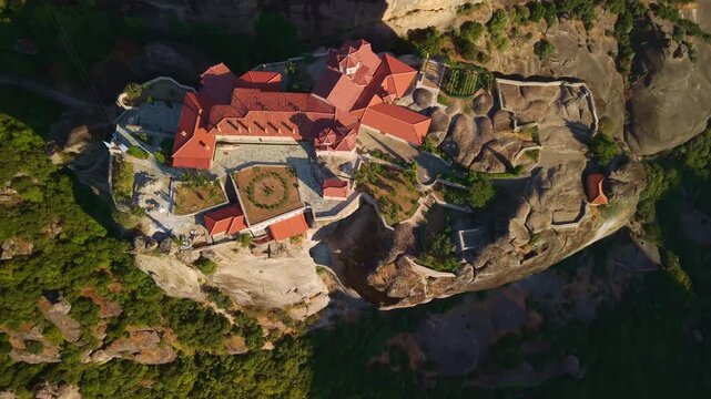 Holy Monastery of the Holy Trinity at Sunset, Meteora, Greece