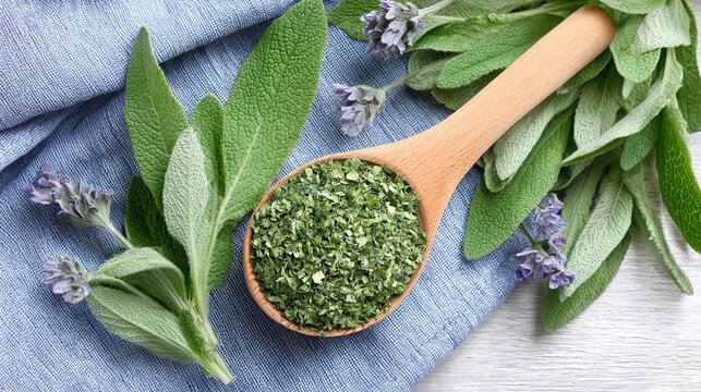 comfrey. Fresh green herbal paste on a linen cloth, a natural remedy prepared. lifestyle magazines, social media lookbooks, designed for influencer and brand collaborations.