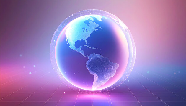 global internet security concept with binary code