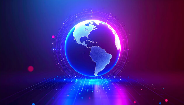 global internet security concept with binary code