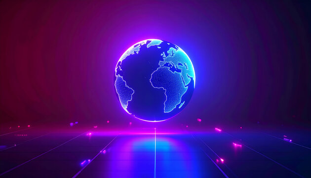 global internet security concept with binary code
